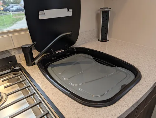 2026 Auto-Sleepers Bourton | Kitchen - Sink and Drainer Board with Additional Plug Sockets